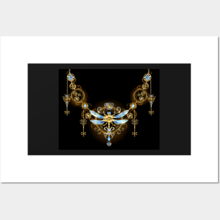 Symmetric Ornament with Dragonfly ( Steampunk ) Posters and Art